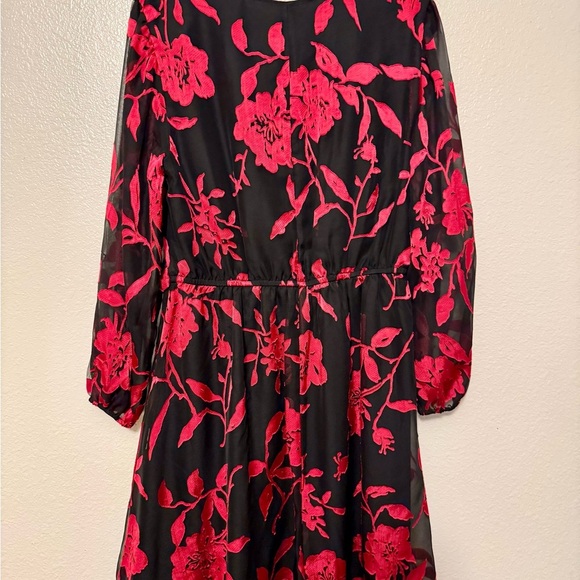 Lane Bryant Black and Red Floral Long Sleeve Dress - Picture 4 of 4